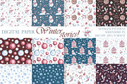 Christmas snowman watercolor clipart, a Seasonal Illustration by SabinaWatercolorArt (Thumbnail 3 of 17)