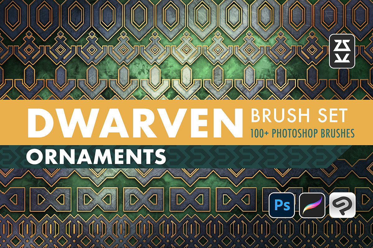 Dwarven Ornaments Brush Set, a Brush Add-On by Zsolt Kosa Art (Photo 1 of 6)
