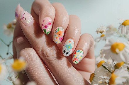 Spring Blossom Nail Art ai, a Beauty & Fashion Photo by Ocean Digital Art