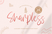 Sharpless - Handwritten With Doodle, a Script Font by Good Java Studio (Thumbnail 1 of 10)