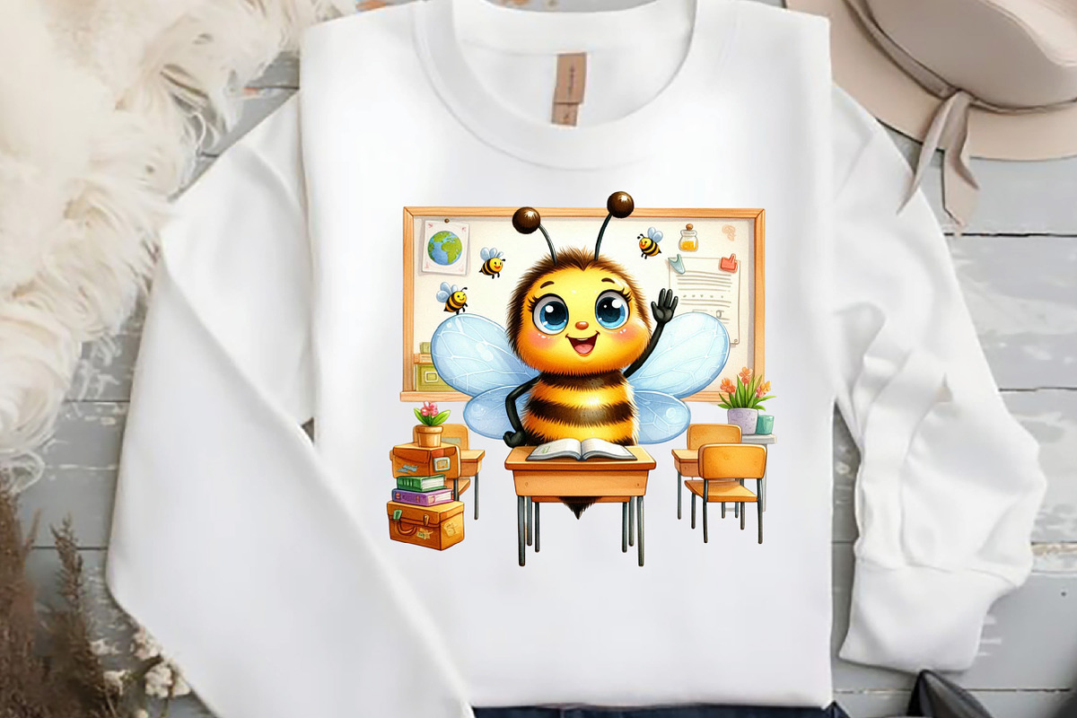 Watercolor Back to School Bee Clipar, an Animal Illustration by DreamCafeArt (Photo 4 of 5)