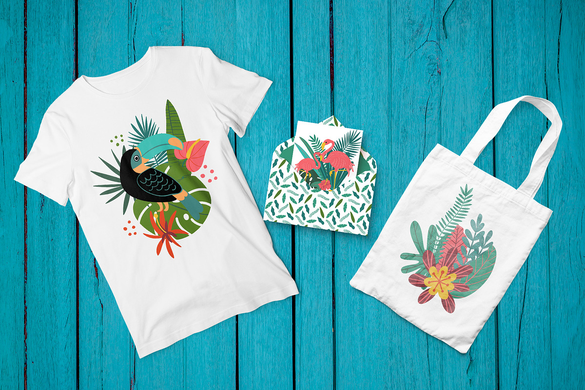 Tropical Clip Art & Patterns Set, an Illustration by 5August Art (Photo 7 of 8)