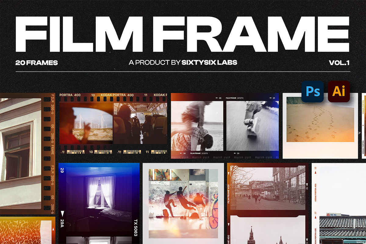 New Film Frame & Polaroid Bundle, a Mockup by Sixtysix Labs (Photo 4 of 18)