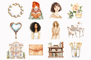 Watercolor Soft Girl Clipart, an Illustration by Design Market (Thumbnail 4 of 4)