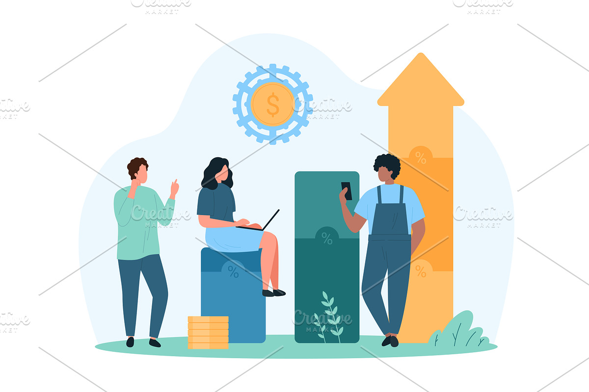 Statistic graph arrow growth, a Finance Illustration by Flashvector