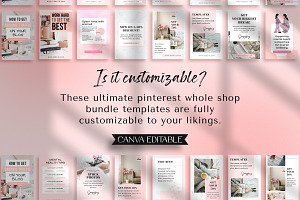 Editable Pinterest Canva Pins Temp