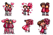 valentines couple clipart sublimatio, an Illustration by CreationArt (Thumbnail 3 of 5)