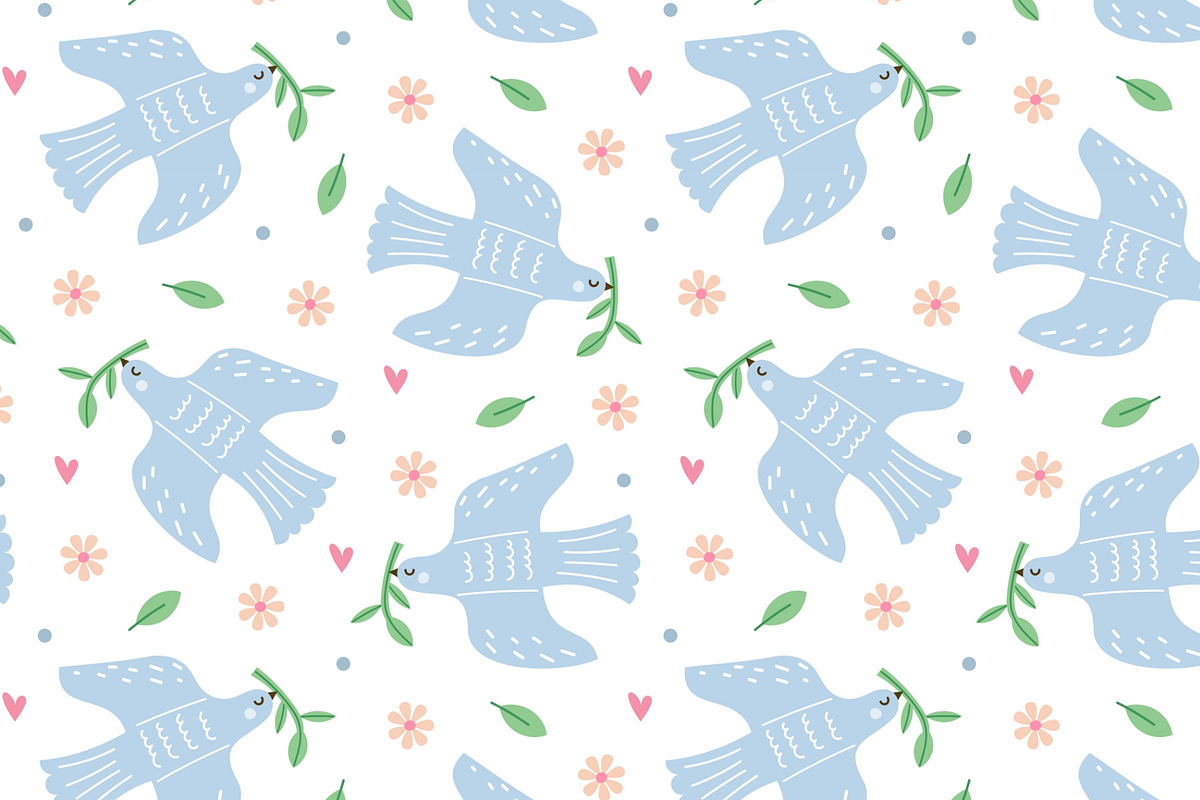 Dove Seamless Pattern Collection, a Pattern Graphic by AnbyArt (Photo 3 of 10)