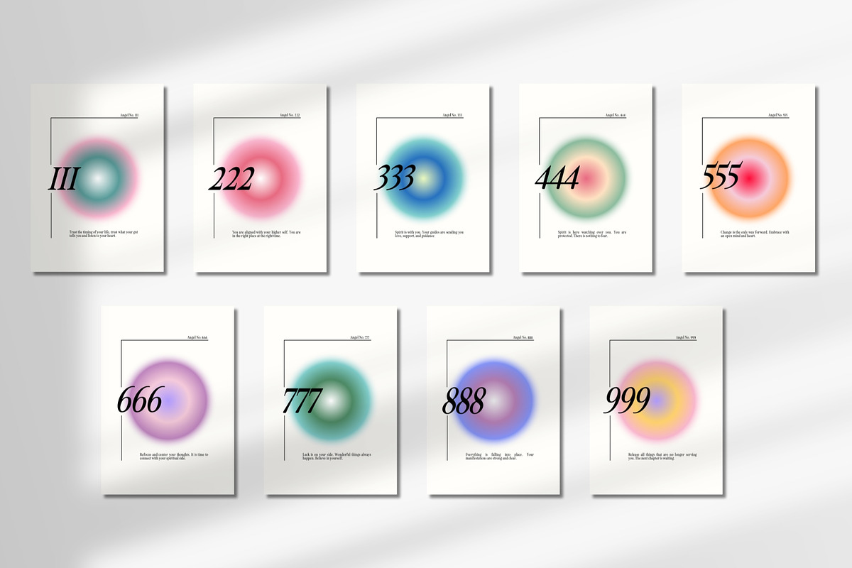 Angel Number Posters, a Poster Template by Factoryluv Shop (Photo 2 of 4)