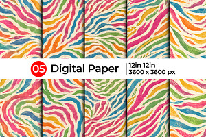 Colorful Rainbow Zebra Stripe set