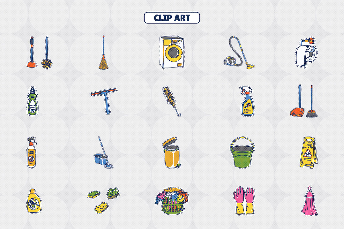 Cleaning Clipart Illustration, an Object Illustration by Decoconio Design (Photo 2 of 6)