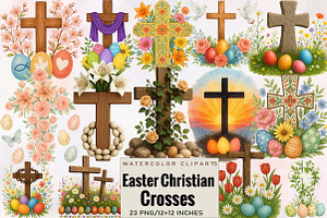 Easter Christian Crosses Sublimation, an Illustration by SVGArt