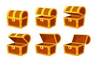 Chest animation. Game wooden antique, an Object Illustration by the8monkey