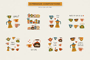 Retro Kitchen Tea & Coffee Clipart, a Food Illustration by Irina Ostapenko (Thumbnail 4 of 9)