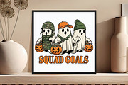 Camo Ghosts Halloween Sublimation, an Illustration by DreamCafeArt (Thumbnail 3 of 6)