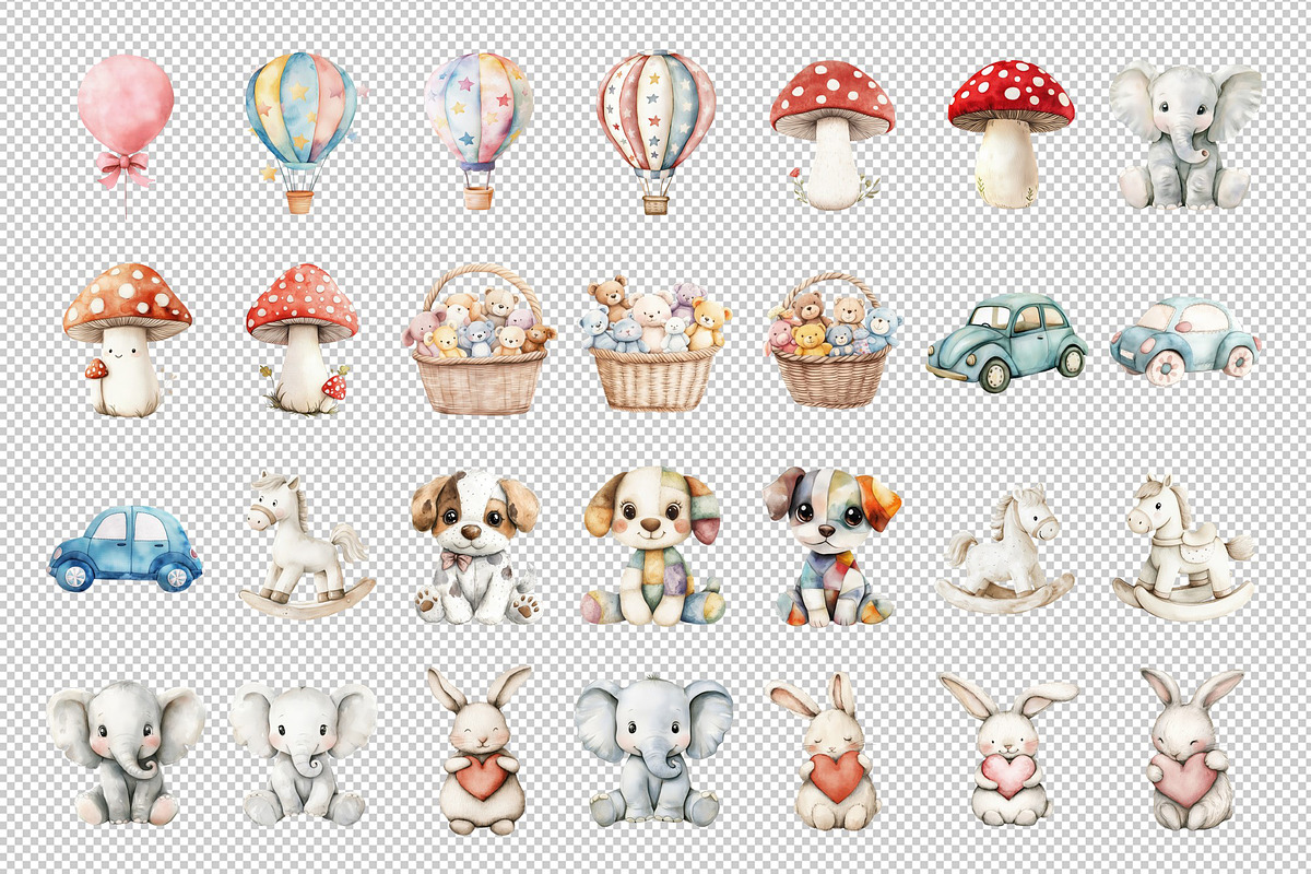 Soft Pastel Baby Animals Art, a Decorative Illustration by Housui Patterns (Photo 14 of 19)
