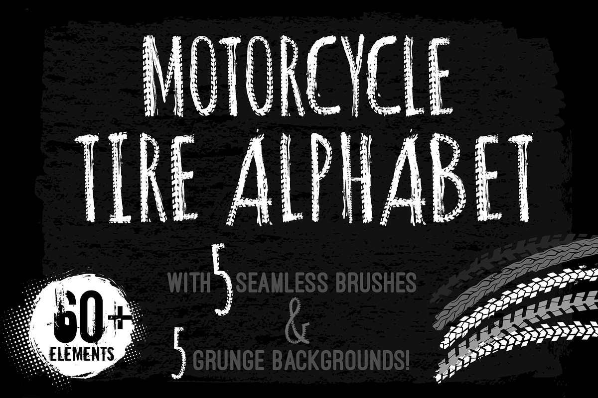 Motorcycle Tire Alphabet, a Texture Illustration by Annyart Design (Photo 1 of 12)