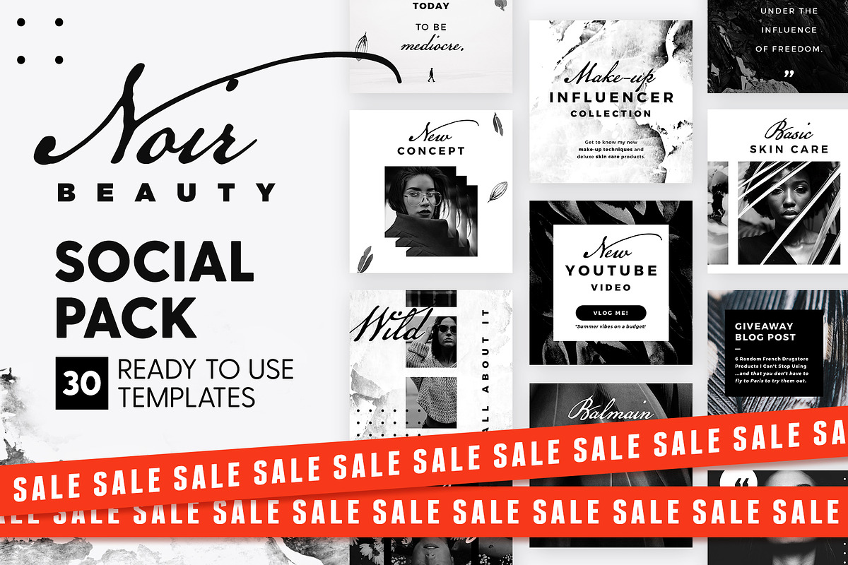SALE 2in1 Noir Beauty Edition, a Social Media Template by The Wedding Shop (Photo 9 of 15)