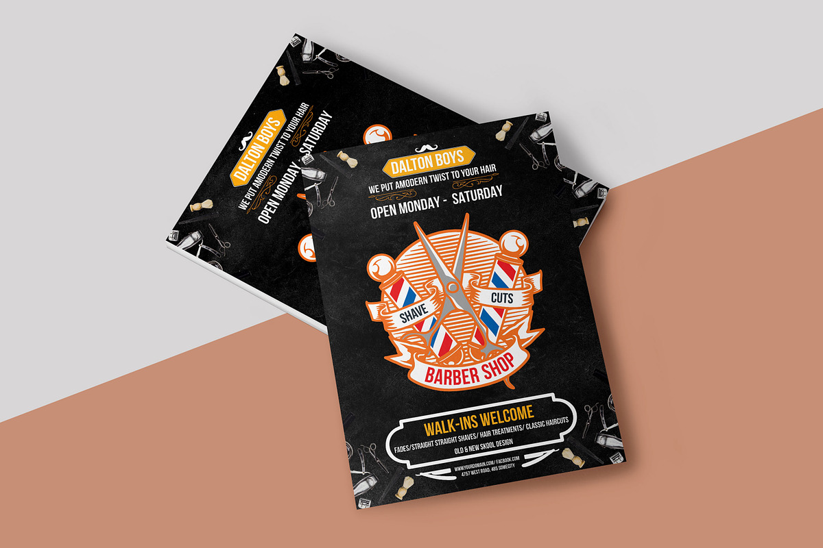 Barber Shop Flyer Template, a Flyer Template by Ultimate Template Shop (Photo 4 of 6)