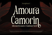 Amoura Camorin Decorative Serif Font, a Serif Font by Rasio Studio (Thumbnail 1 of 7)