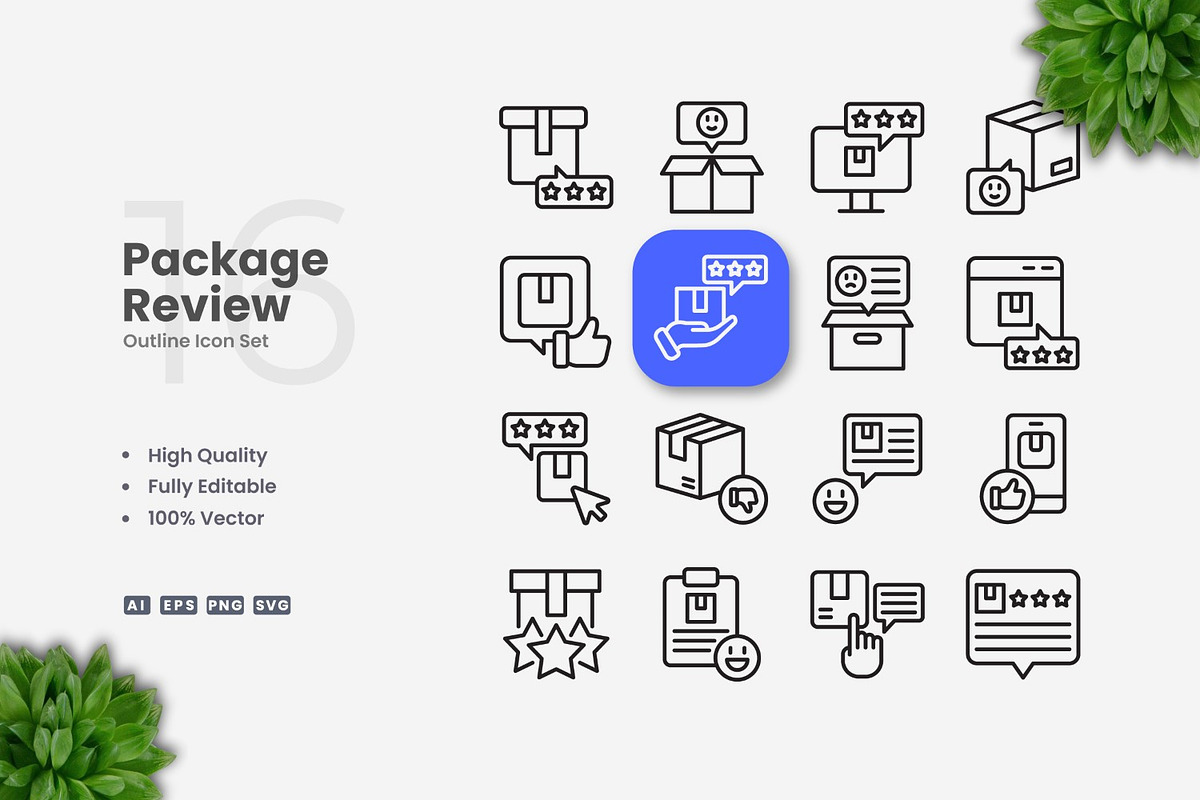 Package Review Outline Icons