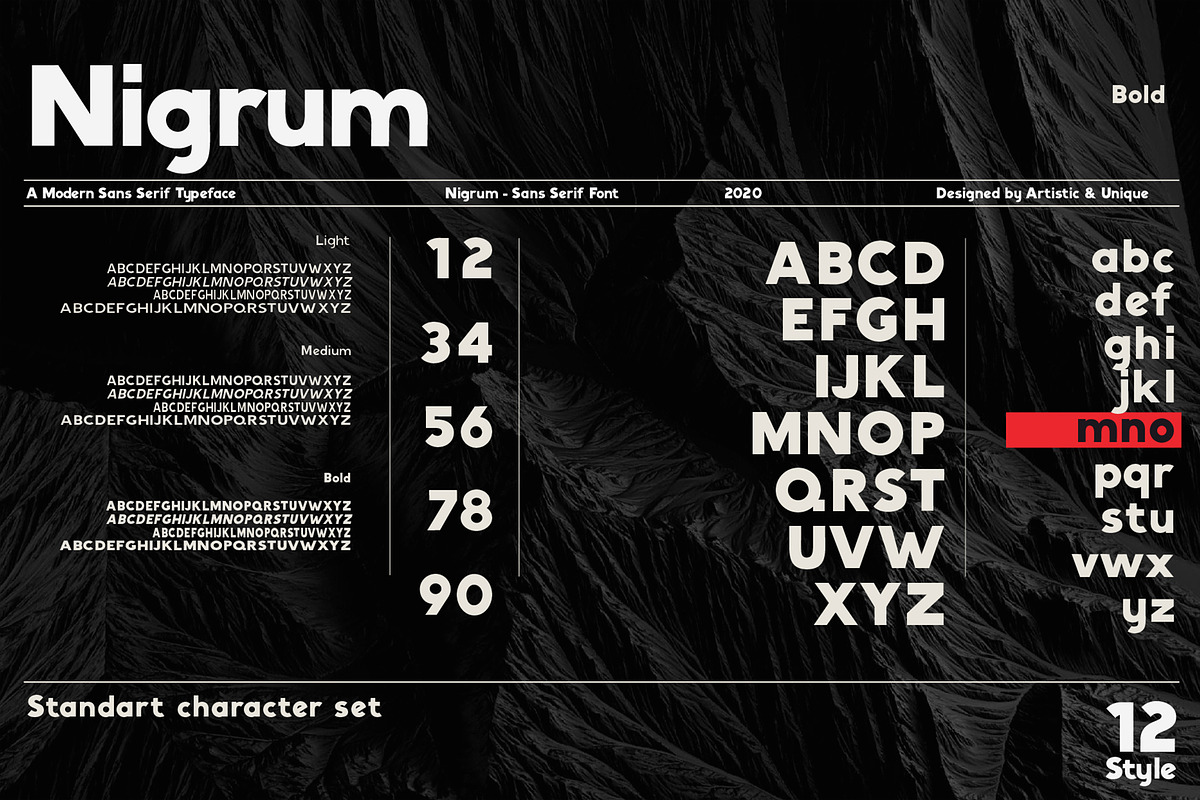 Nigrum - Sans Serif font Family preview 2