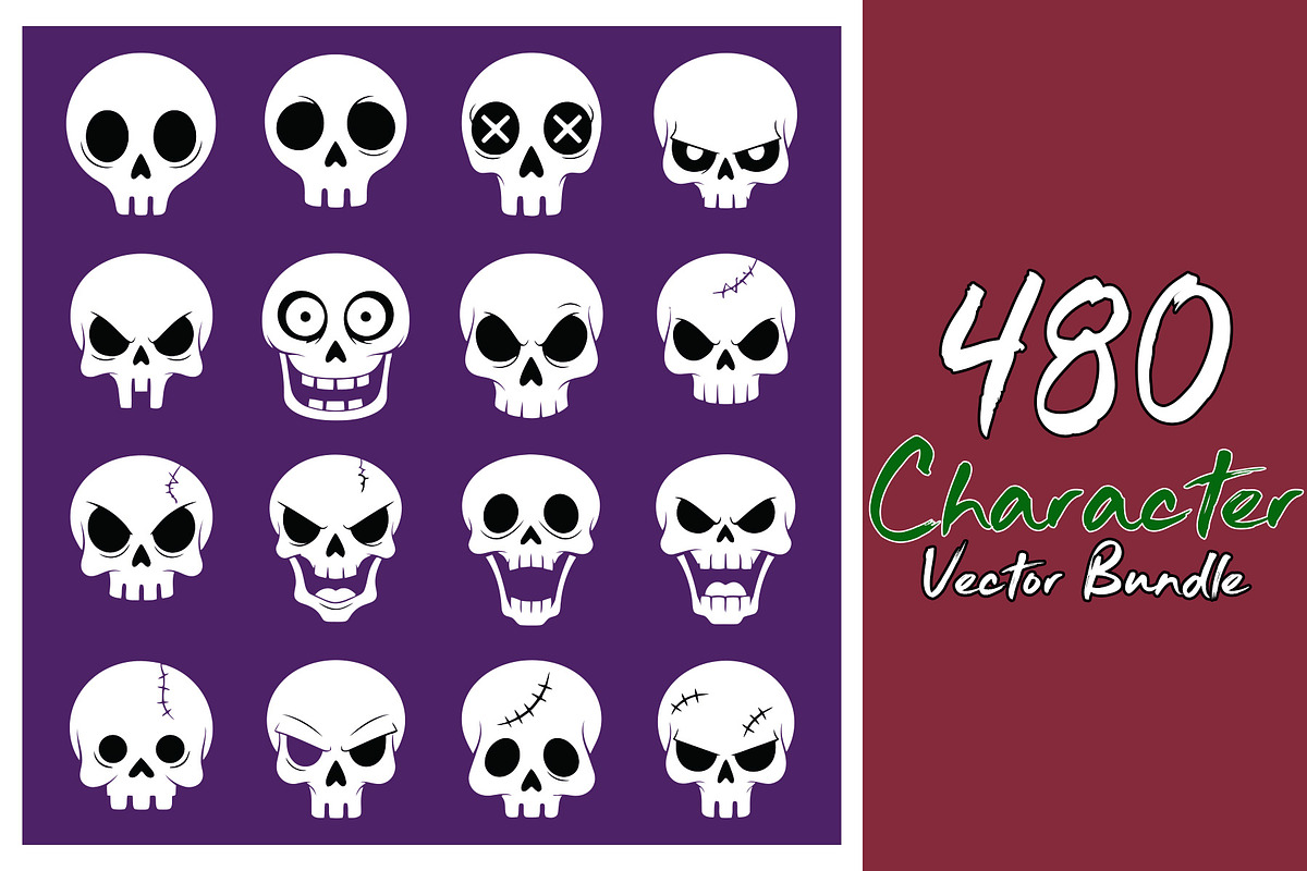 480 Scary Character Vector Bundle, an Object Graphic by Sofia's Fashion (Photo 1 of 6)