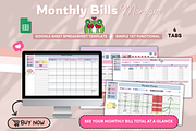Monthly Bills Manager Spreadsheet, a Stationery Template by bellaROSEworkshop (Thumbnail 6 of 6)
