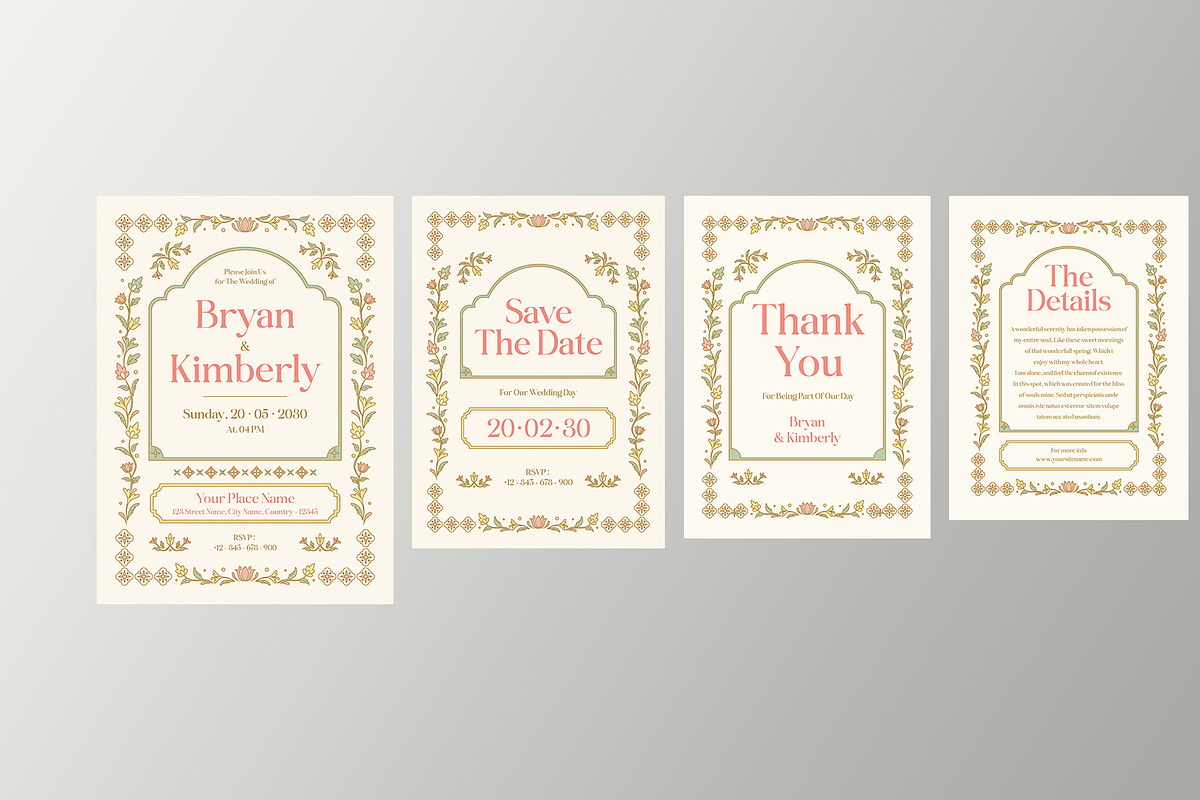 Timeless Grace Wedding Suite, a Card Template by Neermana (Photo 2 of 4)