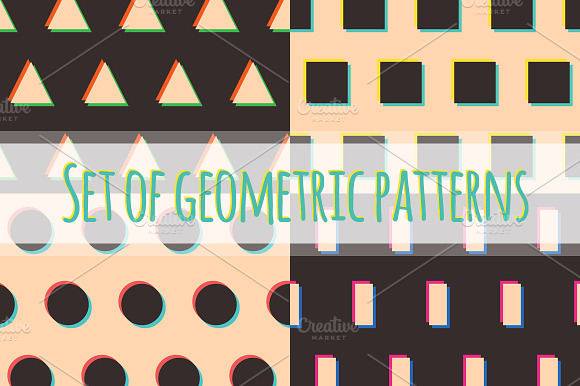 Set of geometric patterns preview 6