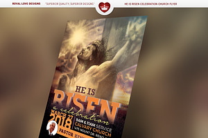 He is Risen Celebration Church Flyer