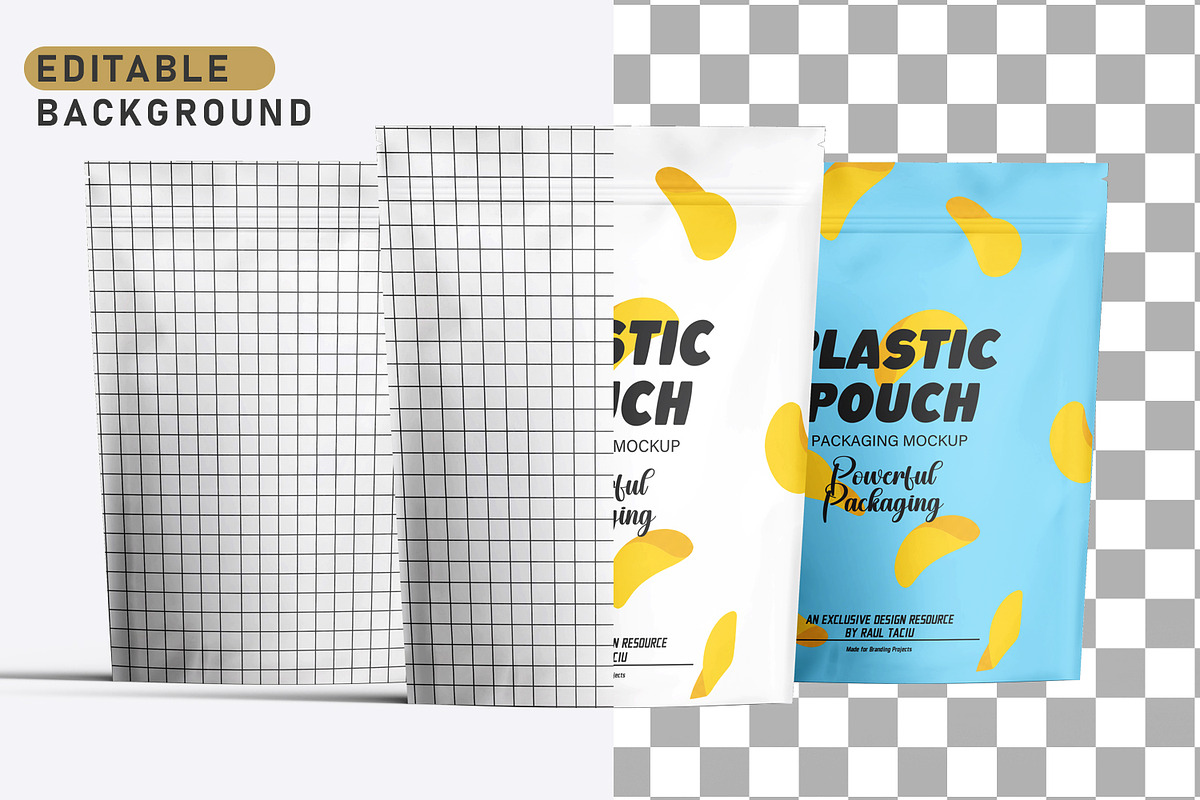 Plastic Stand-Up Pouch Mockup Set, a Packaging Mockup by pixelmock (Photo 3 of 19)