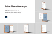 Table Menu Mockups, an Advertising Mockup by artimasa (Thumbnail 1 of 6)