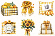 Watercolor Gingham Autumn Clipart, an Illustration by OK Design (Thumbnail 5 of 5)
