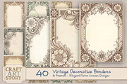 Vintage Decorative Borders & Frames, a Decorative Illustration by MRI STUDIO (Thumbnail 1 of 34)