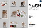 A4 Magazine Mockup Set - 8 views, a Books & Magazine Mockup by Illusiongraphic (Thumbnail 1 of 19)