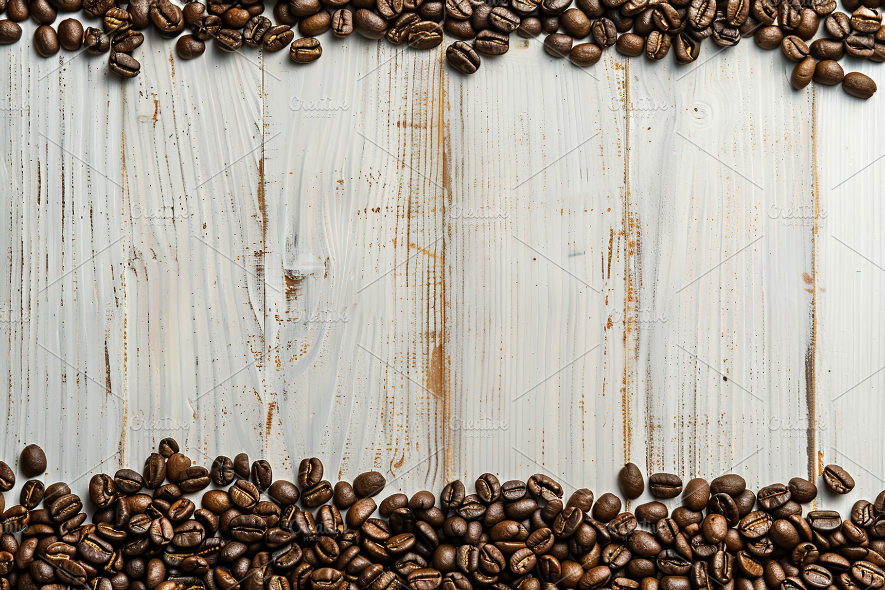 Flat lay of coffee beans with copyspace on wooden table, a Food & Drink Photo by AlyaAnd