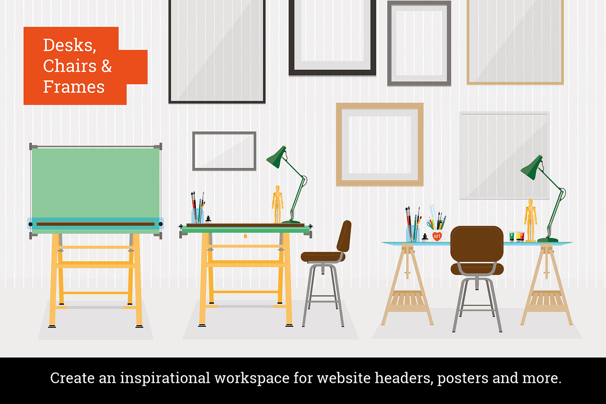 Art Supply Illustration Pack, a Work Illustration by Wingsart Studio (Photo 4 of 12)