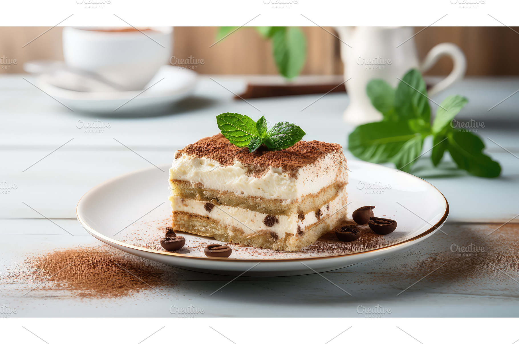 delicious fresh tiramisu food ai, a Background Photo by pikepicture