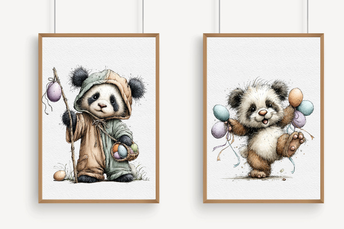 Whimsical Easter Panda Clipart, an Illustration by Libby Wishes (Photo 6 of 7)