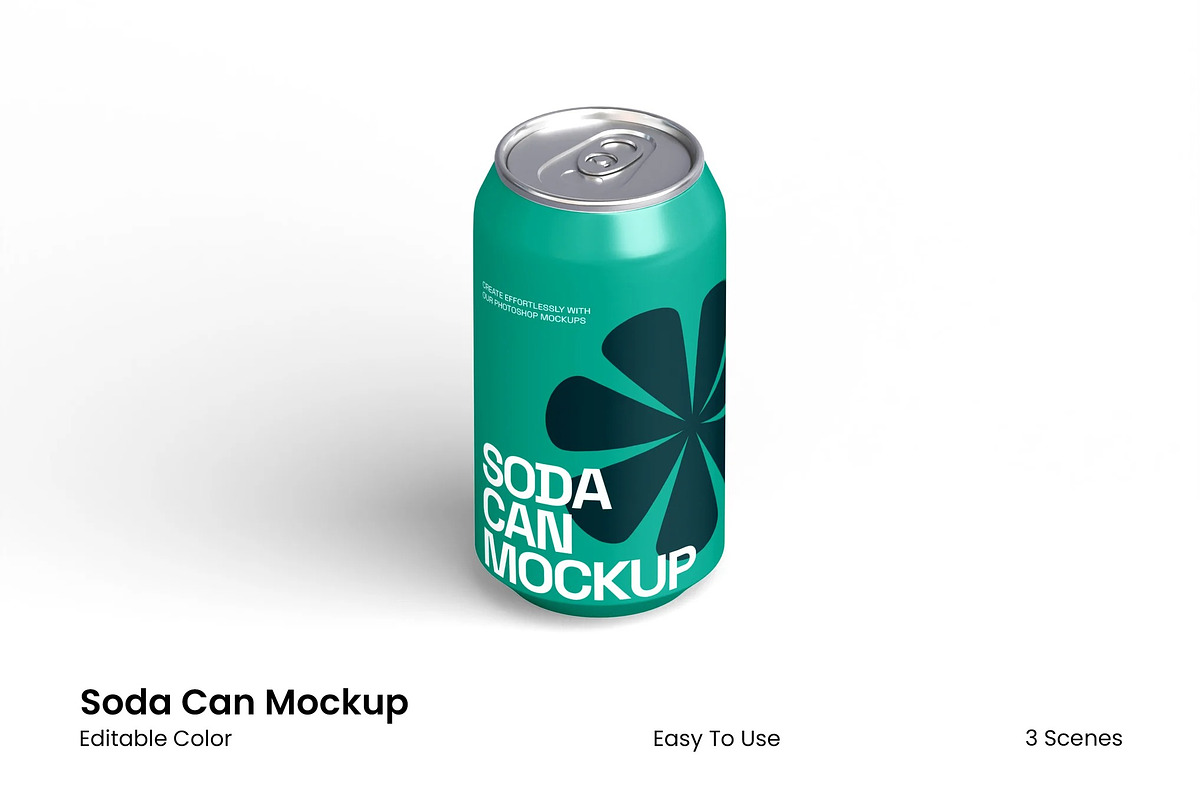 Soda Can Mockup, a Packaging Mockup by renderstockmarket (Photo 1 of 4)