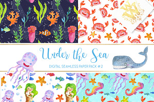 Sea Animals Digital Paper Pattern