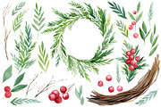 Christmas watercolor clipart, a Decorative Illustration by Hanna Hryharenka (Thumbnail 16 of 19)