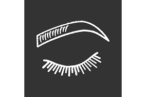 Microblading Eyebrows Chalk Icon