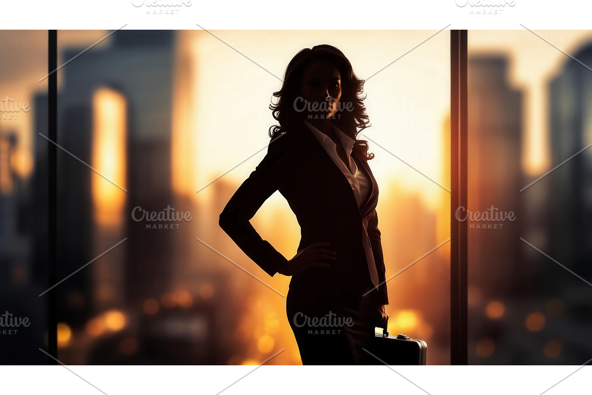 Confident businesswoman silhouette, an Illustration by tilialucida