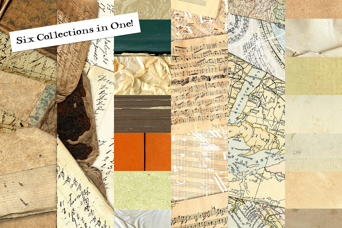 Vintage Textures & Ephemera Bundle, a Texture Graphic by Century Library (Photo 2 of 21)