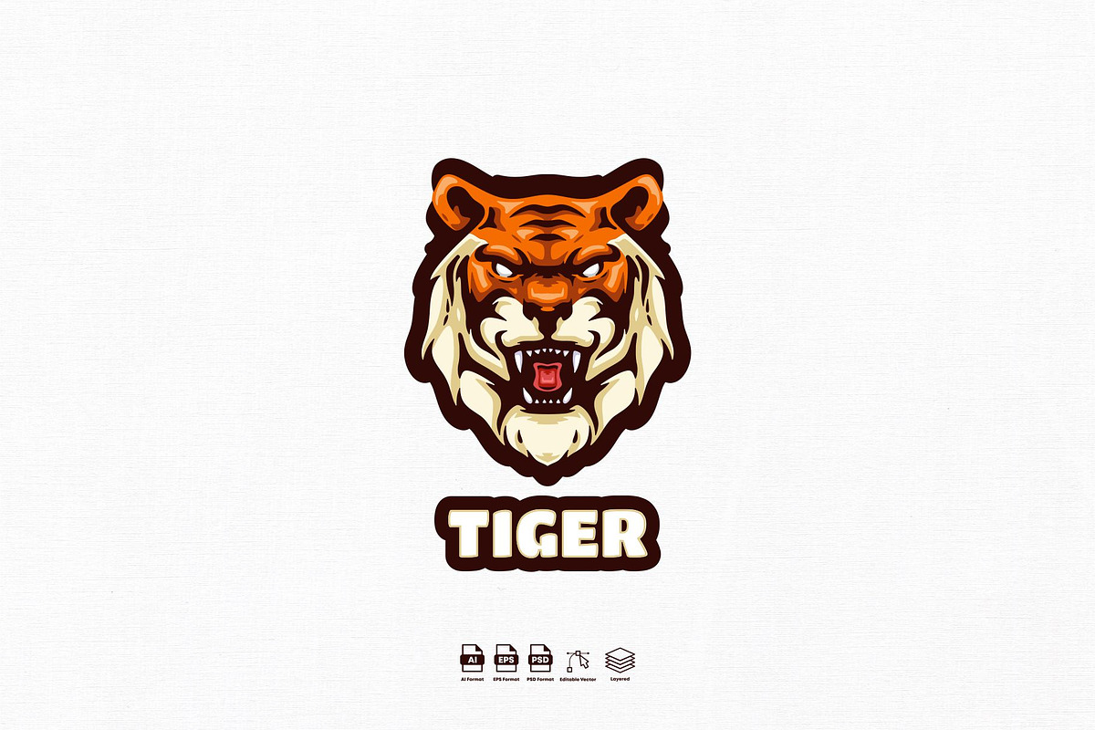 Tiger Mascot Logo Design, a Branding & Logo Template by kromastd22