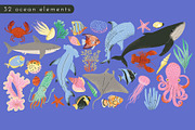 FUNKY OCEAN: clipart, pattern, an Animal Illustration by Elliko shop (Thumbnail 3 of 8)