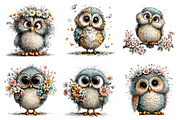 Whimsical Spring Owl Clipart, an Illustration by Dream Creation (Thumbnail 2 of 6)