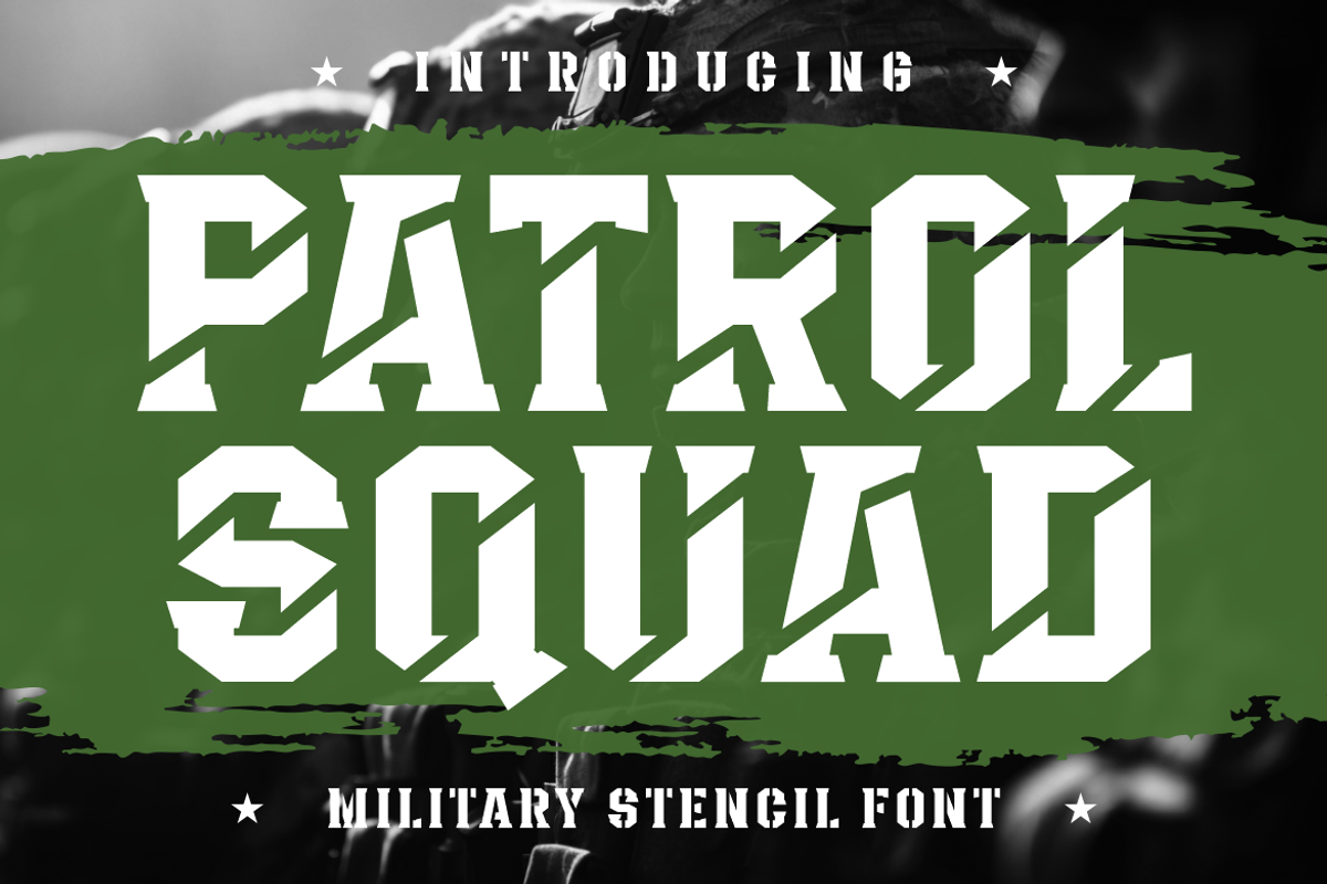 Patrol Squad Military Stencil Font, a Font by PutraCetol Studio (Photo 1 of 5)